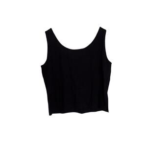 St John Basics black sleeveless tank top size Large NWT
